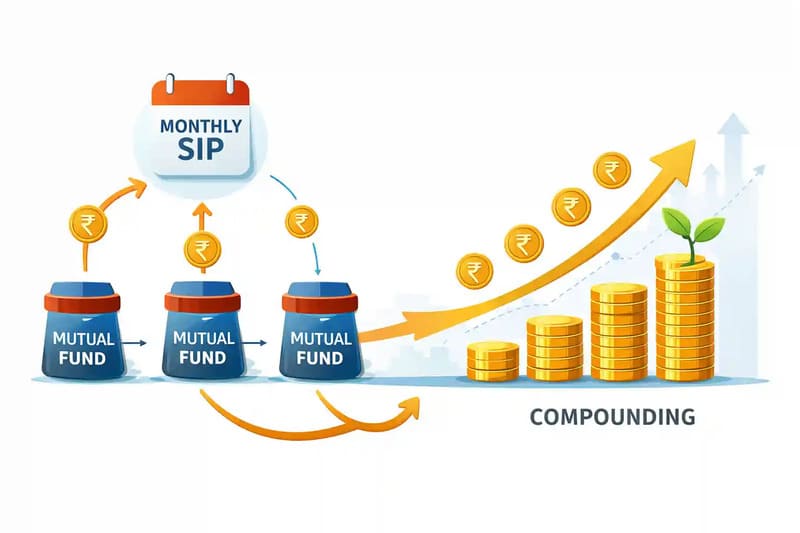 How SIP investment works with monthly compounding in mutual funds