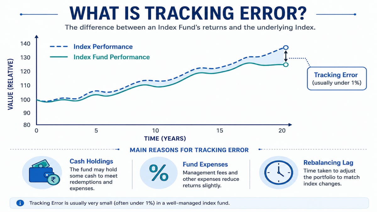 What is tracking error in index funds - causes and typical range